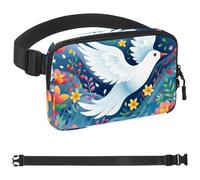 Colorful Flower White Pigeon-1751 Belt Bag for Men and Women Fanny Pack,Belt Bag with Adjustable Strap,Fashion Crossbody Everywhere Belt Bag for Travel Outdoors Running Hiking, Multicolor,