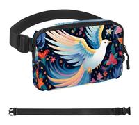 Colorful Flower White Pigeon Belt Bag for Men and Women Fanny Pack,Belt Bag with Adjustable Strap,Fashion Crossbody Everywhere Belt Bag for Travel Outdoors Running Hiking, Multicolor 02,