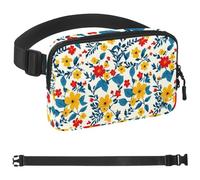 Colorful Flower White Pigeon Belt Bag for Men and Women Fanny Pack,Belt Bag with Adjustable Strap,Fashion Crossbody Everywhere Belt Bag for Travel Outdoors Running Hiking, Multicolor 05,