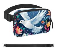 Colorful Flower White Pigeon Belt Bag for Men and Women Fanny Pack,Belt Bag with Adjustable Strap,Fashion Crossbody Everywhere Belt Bag for Travel Outdoors Running Hiking, Multicolor 01,
