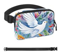 Colorful Flower White Pigeon Belt Bag for Men and Women Fanny Pack,Belt Bag with Adjustable Strap,Fashion Crossbody Everywhere Belt Bag for Travel Outdoors Running Hiking, Multicolor 06,