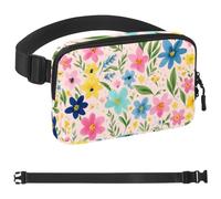 Colorful Flower White Pigeon Crossbody Fanny Pack for Men&Women,Belt Bag for Travel Casual Walking Running Hiking Cycling, Multicolor 04, 1.5x9.0x5.9in/4x23x15cm