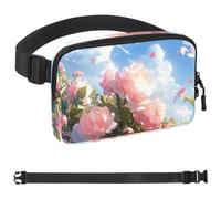 Colorful Flower White Pigeon Crossbody Fanny Pack for Men&Women,Belt Bag for Travel Casual Walking Running Hiking Cycling, Multicolor 09, 1.5x9.0x5.9in/4x23x15cm