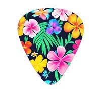 Colorful Flowers 12 Pack Guitar Plectrums With Storage Case, 0.46/0.71/0.96mm, Including Thin, Medium Thick Guitar Plectrums For Electric Guitars Bass Ukulele