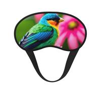 Colorful Flowers and Bird Print Sleep Mask for Side Sleepers Cup-Shaped Blackout Eye Mask Shades Cover for Men and Women
