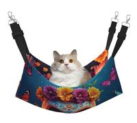 Colorful Flowers And Butterflies Printed Pet Hammock - Sleeping Hammock For Cats, Rabbits, Ferrets, Puppies, Small Animals