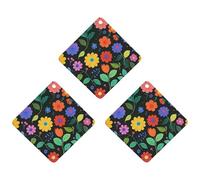 Colorful Flowers And Leaves Car Air Freshener, 3 Pcs Rhombus Hanging Air Freshener Cards, Long Lasting Fragrance Scented Cards for Car, Home, Office White-style