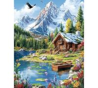 Colorful Flowers and Trees Paint by Numbers for Adults, Paint by Numbers On Canvas, Nature Scenery, Painting by Numbers for Adults, Oil Painting Gifts for Home Wall Decor 16x20inch, Without Frame
