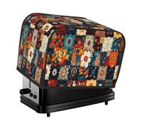 Colorful Flowers Arranged Toaster Cover 2 Slice Kitchen Small Appliance Covers With Pockets Dust And Fingerprint Protectio