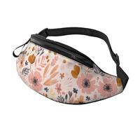 Colorful Flowers Berries Trendy Printed Crossbody Bag Colorful Floral Unisex Crossbody Waist Pack Daisy Adjustable Waist Fanny Pack Travelers - Secure Storage for passports, Tickets, and Cash 14X35CM