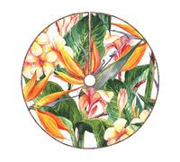 Colorful Flowers Bird Print Christmas Tree Skirt Festive Decoration For The Perfect Holiday Ambience