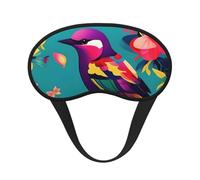 Colorful Flowers Bird Print Sleep Mask for Side Sleepers Cup-Shaped Blackout Eye Mask Shades Cover for Men and Women