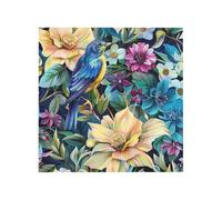 Colorful Flowers Bird Printed Square Jigsaw Puzzle 16x16 CM, Puzzle Challenging Game for Adults Gifts, Family Fun Decorative Wall Decor