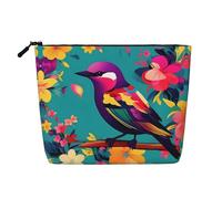 Colorful Flowers Bird Versatile Travel Toiletry Bag Makeup Bag, Perfect for Daily Use and Business Trips
