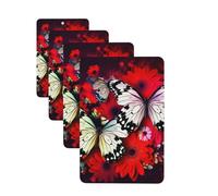 Colorful Flowers Butterflies Car Air Fresheners Cards Set of 4 Pieces Personalized Car Fresheners Gifts for Men Women Auto Aromatherapy Tablets Hanging Scented Cards for Wardrobe Bathroom