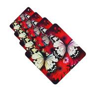 Colorful Flowers Butterflies Car Air Fresheners Cards Set of 4 Pieces Personalized Car Fresheners Gifts for Men Women Auto Aromatherapy Tablets Hanging Scented Cards for Wardrobe Bathroom