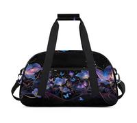 Colorful Flowers Butterfly Duffel Bags for Women Men Kids Girls Boys Overnight Weekender Travel Bag 24L Sport Gym Duffel Bag Practice Tote Carry Bag