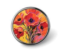 Colorful Flowers Button Pins Round Badges Lapel Pins | 1 Inch Exquisite Metal Pin Badge, Smooth Alloy Circular Clothing Brooch Pin for Daily Clothing Decoration Gift