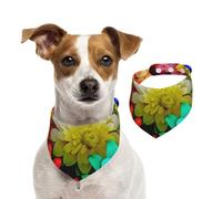 Colorful Flowers Dog Bandanas,Summer Bandanas for Dogs Washable Adjustable Dog Triangle Scarf Bibs Cute Pet Bibs for Medium Large Dogs Puppy and Cats Small