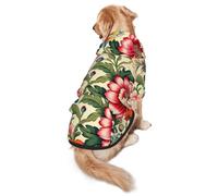 Colorful Flowers Dog Hoodie for Medium and Large Dogs – Soft Polyester Pet Clothes, Suitable for All Seasons