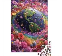 Colorful Flowers Earth Day Jigsaw Puzzles Puzzles for Adults Kids. 1000 Pieces Impossible Challenge Toy Educational Game Home Decoration for Educational Games Gifts 38x26cm/1000pcs