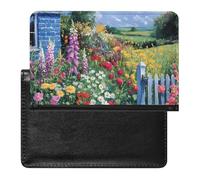 Colorful Flowers Farmhouse Passport Holder Cover Wallet Slim Passport Protector Card Holder Travel Accessories