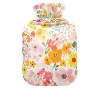 Colorful Flowers hot Water Bottles with Soft Cover, 1L hot compresses for The Body for Hot and Cold Therapies, Sore Muscle, Bolsa Caliente para Dolores Menstrual
