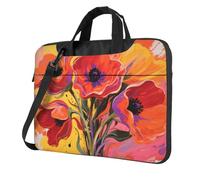 Colorful Flowers Laptop Bag 13-15.6Inch, 360° Protective Laptop Sleeve Case Shockproof Messenger Shoulder Bag Waterproof Computer Case Carrying Cover Briefcases for Men Women