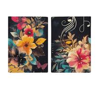 Colorful Flowers Passport Holder, ID Card Protector Case Passport Holder with Slot Passports Travel Wallet Document Cover for Women And Men