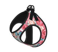 Colorful Flowers Print Reflective No Choke Pet Vest Harness,Adjustable Soft Padded Dog Harness With Easy Control Handle