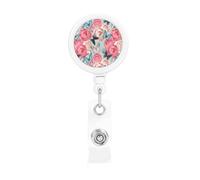 Colorful Flowers Print Retractable Badge Holder, Cute Nursing Badge Reel, Badge Clip Id Card Holders