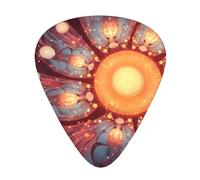 Colorful Flowers printed guitar picks, 12-piece set with thin, medium, and thick styles, comes with a storage case