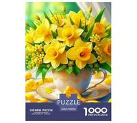 Colorful Flowers Puzzle 1000 Pieces Adults Teens Challenging Brain Teaser Fun Plants Smooth Cut Sturdy Board 70x50cm/1000pcs