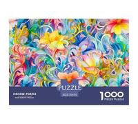 Colorful Flowers Puzzle 1000 Pieces Adults Teens Fun Relaxing Game Gift Plants Sturdy Eco-Friendly 70x50cm/1000pcs