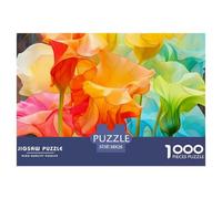 Colorful Flowers Puzzle 1000 Pieces Adults Teens Relax Entertainment Creative Plants Eco Packaging Durable 38x26cm/1000pcs