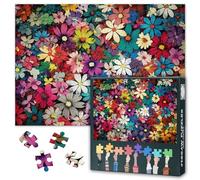 Colorful Flowers Puzzles for Adults 1000 Pieces, Floral Pattern Texture Puzzle, Impossible 1000 Piece Jigsaw Puzzles for Home Wall Decor, 19.5 x 27.5 Inch