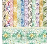 Colorful Flowers Scrapbooking Paper Pad, 24 Sheets 6in Geometric Aesthetic Decor for Collage Decoupage Journals Wrapping Folded Materials Arts Origami Gift Cardstock DIY Crafts Photo Album