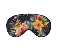Colorful Flowers Sleep Mask for Women Men Side Sleeper Eye Cover with Adjustable Strap Soft Breathable Blackout Mask Slip-Free Deep Sleeping Travel Essentials