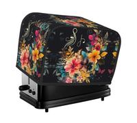 Colorful Flowers Toaster Cover 2 Slice, Waterproof Bread Machine Covers with Pockets Universal Size Kitchen Small Appliance Cover with Handle, Dust and Fingerprint Protection