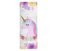 Colorful Flowers unicorns Dream yoga mat towel for women printed, non slip, yoga mat towel non slip with bag for carrying tapete para ejercicio 71x26 inches