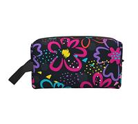 Colorful Flowers1 Travel Toiletries Makeup Organizer Large Capacity Portable Cosmetic Bags for Women Girls