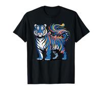 Colorful Flowing Tiger Spirit Abstract Tee Design T-Shirt