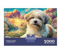 Colorful Fluffy Dog Sleeping Peacefully Jigsaws for Adults Challenging Puzzle Games The Impossible Challenge 1000 Piece Cute Difficult Hard Jigsaw Puzzles for Man And Woman with Letters on Back 70x50c
