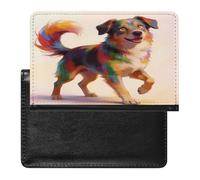 Colorful Fluffy Running Passport Holder for Women Men Slim Travel Wallet Travel Document Organizer ID Card Protector Case Holders PU Leather Passport Cover Credit Card Holder