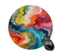 Colorful Fluid Arts Round Mouse Pads Non-Slip Rubber Base Mouse Mat Cute Mousepad Funny Computer Desk Accessories for Office Home Gaming Work 7.8 X7.8 Inch