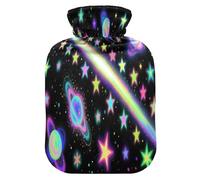 Colorful Fluorescent Meteor Planet Cute hot Water Bottle with Soft Cover, 2L hot Water Bag for Pain Relief,Pain Relief,compresas calientes para el vientre