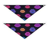 Colorful Fluorescent Neon Lips Dog Bandanas Unique Shape Adjustable Fit Soft Dog Scarf Cute Pet Holiday Set for Dogs Cats