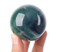 Colorful Fluorite Crystal Stone Ball Figurines Green Purple Decorative Sphere Home Office Decor Fengshui Gift,60mm Gemstone Stone