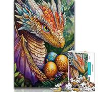 Colorful Flying Dragon 1000 Piece Jigsaw Puzzles for Adults,Stress Reliever Difficult Challenge Suitable for Desktop Decoration (38x26cm)