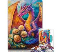 Colorful Flying Dragon 1000 Piece Jigsaw Puzzles for Teenagers,Toys Educational Games Stress Relieving Suitable for Desktop Decoration (75x50cm)